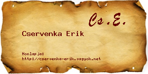 Cservenka Erik névjegykártya